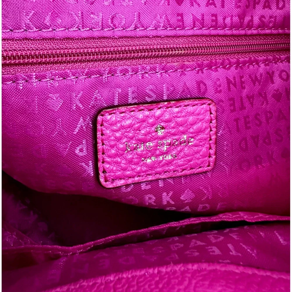 Kate Spade New York Hot Pink Pebbled Leather Drawstring Bucket Bag Crossbody